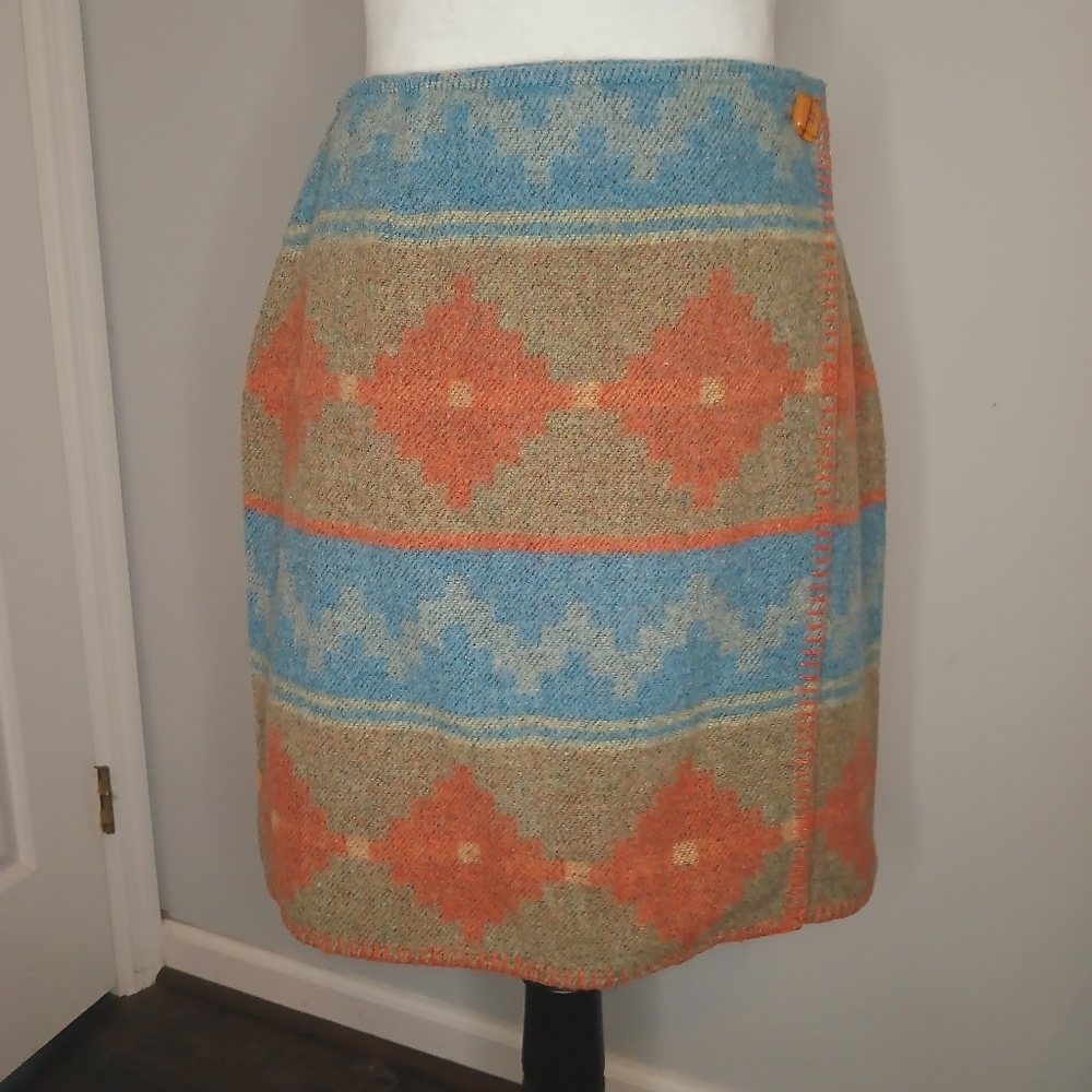 Vintage 90s Express Jeans Wrap Blanket Skirt